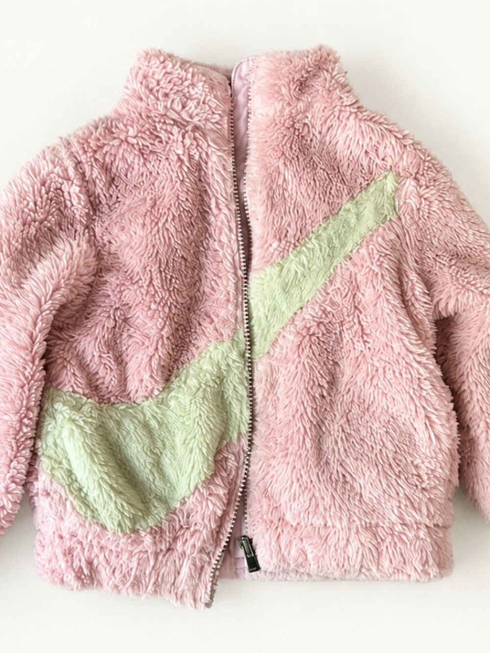 Nike Girls Pink Sherpa Fleece Full-Zip Jacket Size 3T